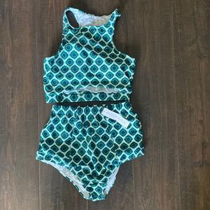 KINGDOM & STATE LUXURY BIKINI HIGH WAISTED MEDIUM & HALTER TOP SMALL NEW